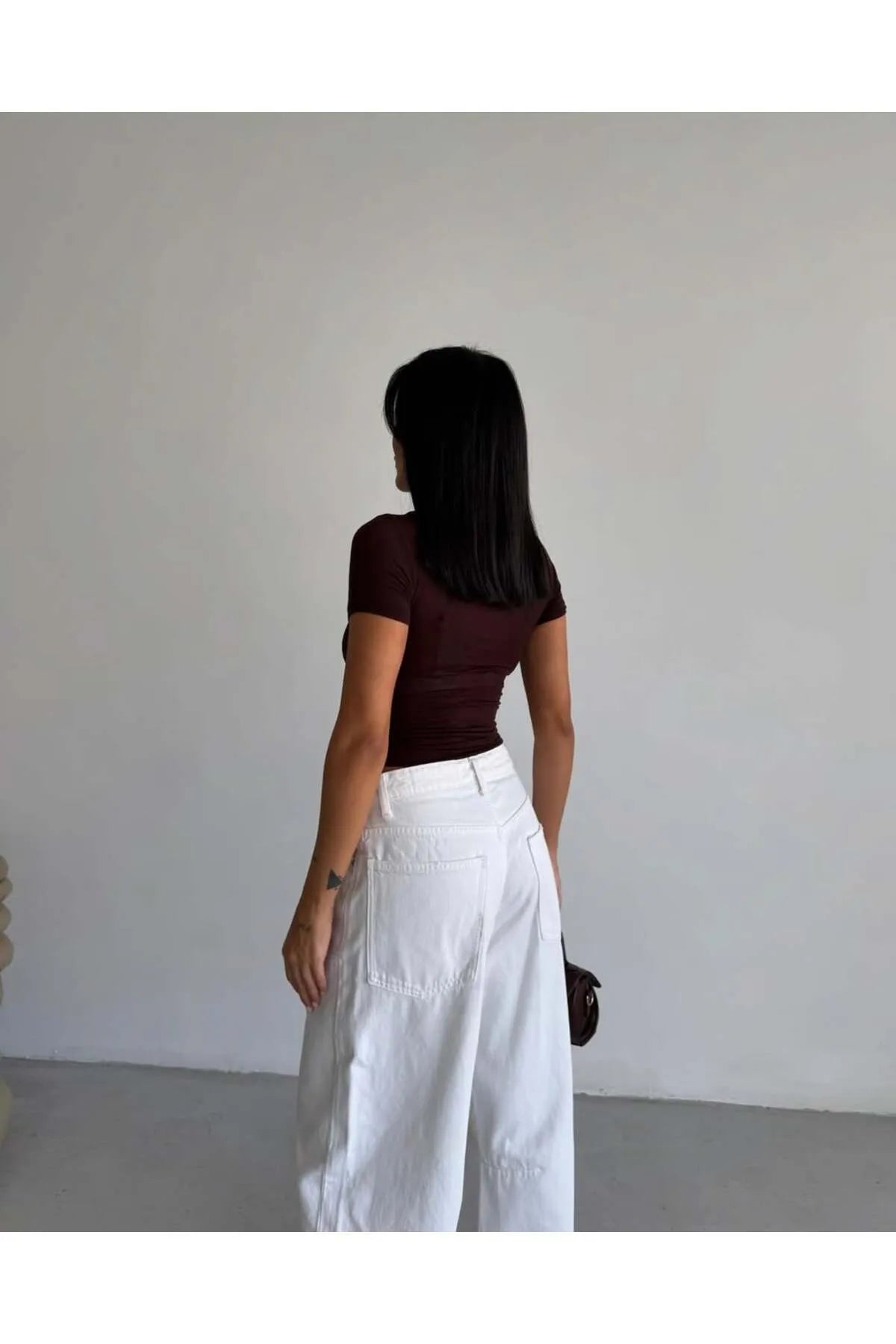 Short Sleeve Boat Neck Transparent Crop MW-1466