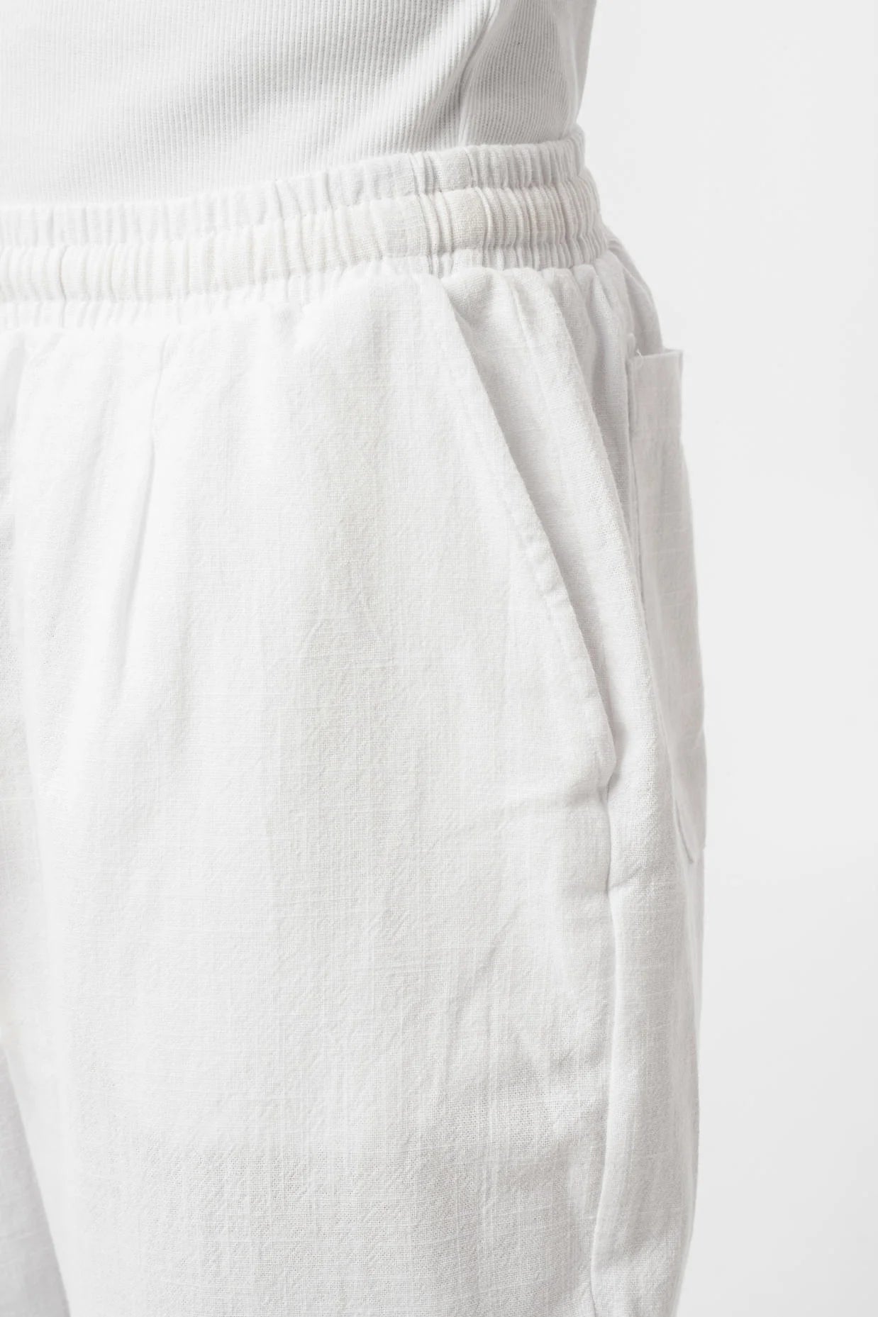 Linen Pleated White Trousers
