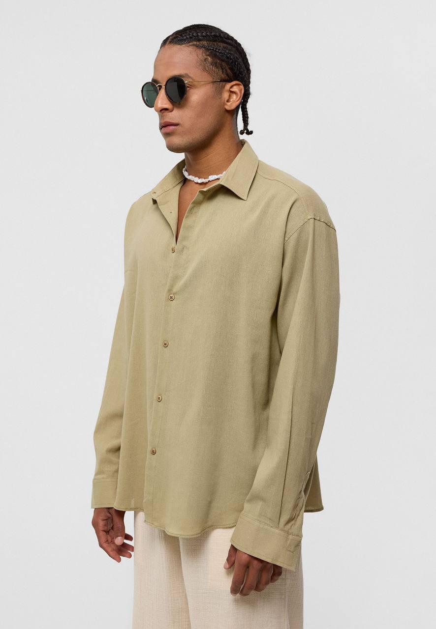 Erkek Haki Oversize Gömlek EOL-20525