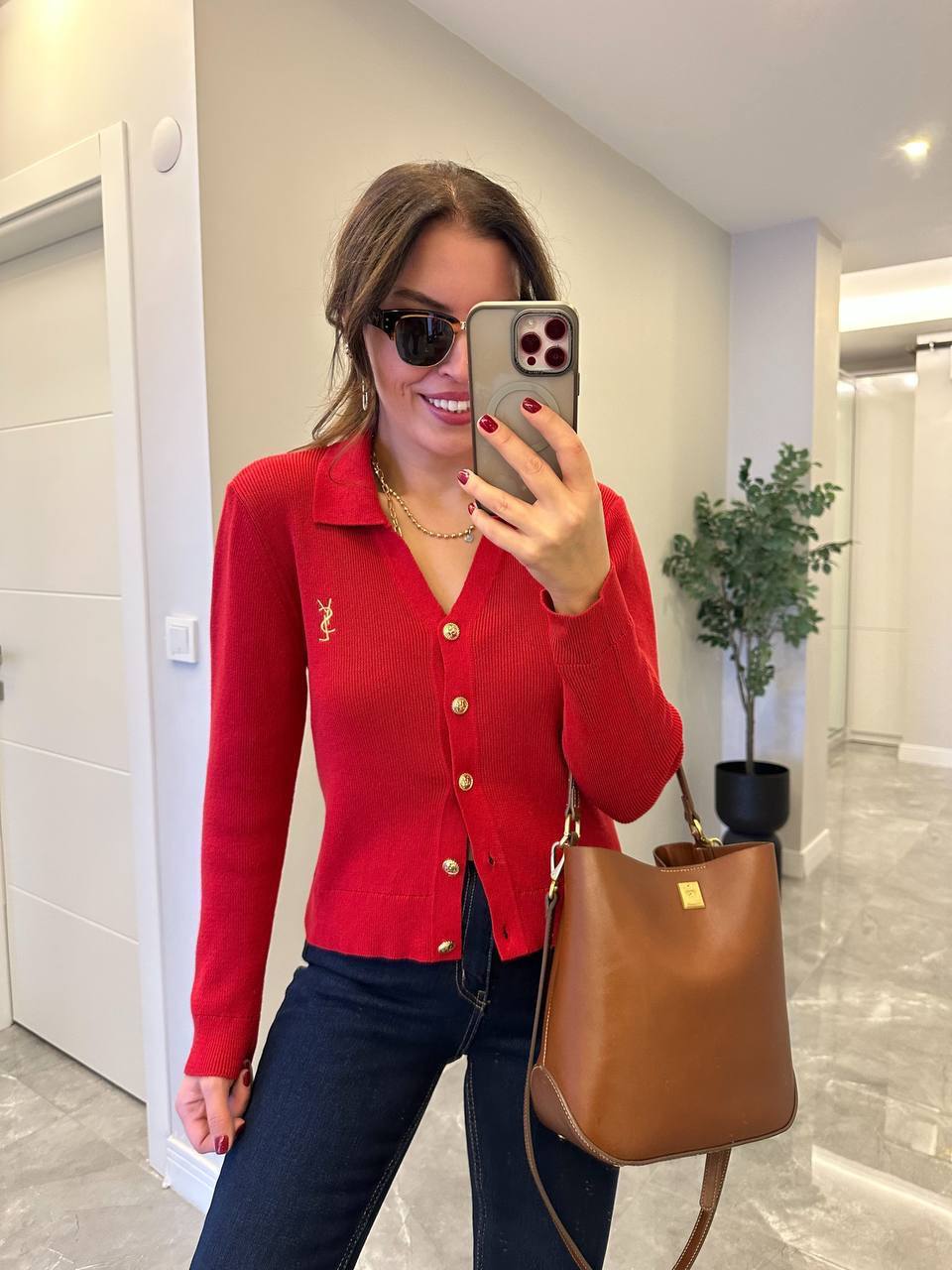 Gold Düğmeli Triko Hırka YC-161125