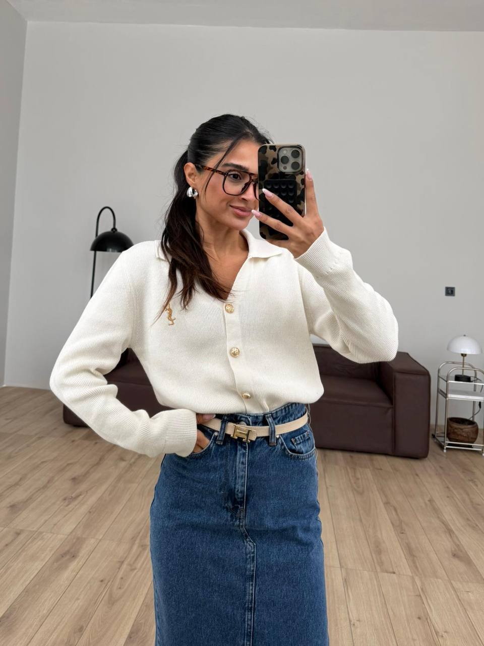 Gold Düğmeli Triko Hırka YC-161125