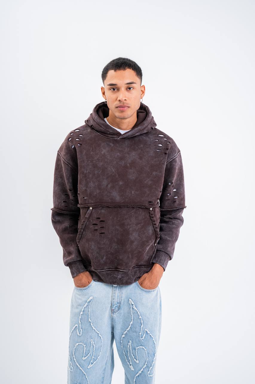 Ripped Hooded Sweatshirt PLZ-PKM-122