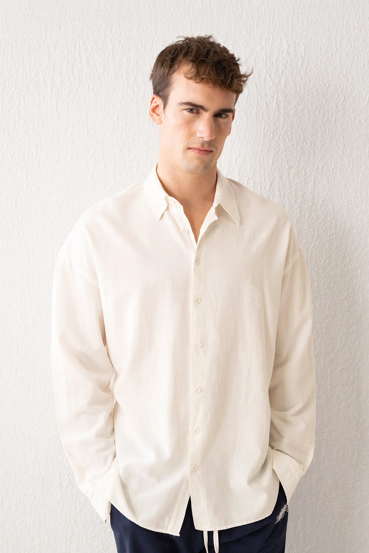 100% Cotton Flowy Linen Shirt