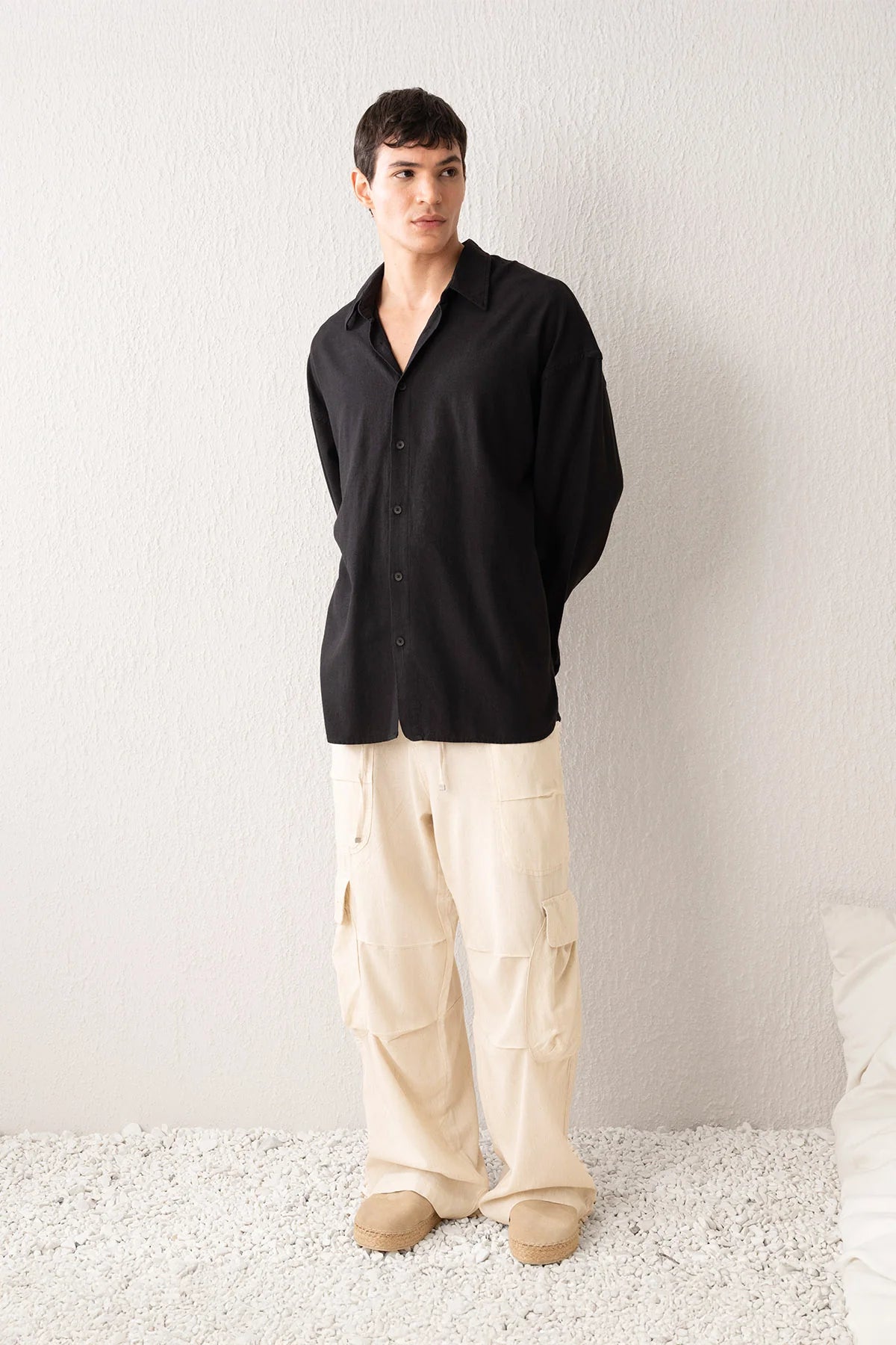 100% Cotton Flowy Linen Shirt