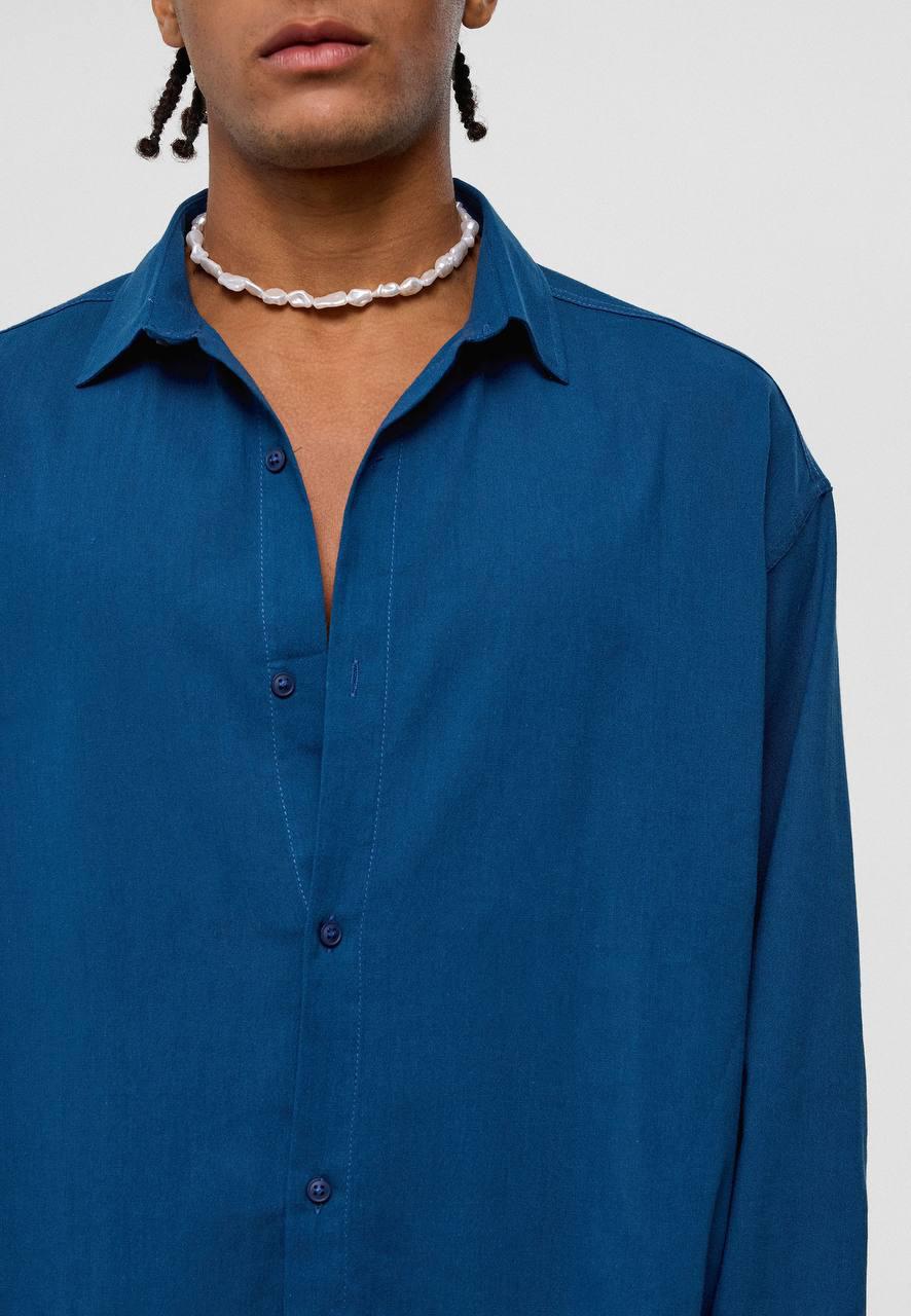 Erkek Mavi Oversize Yazlık Gömlek EOL-20525