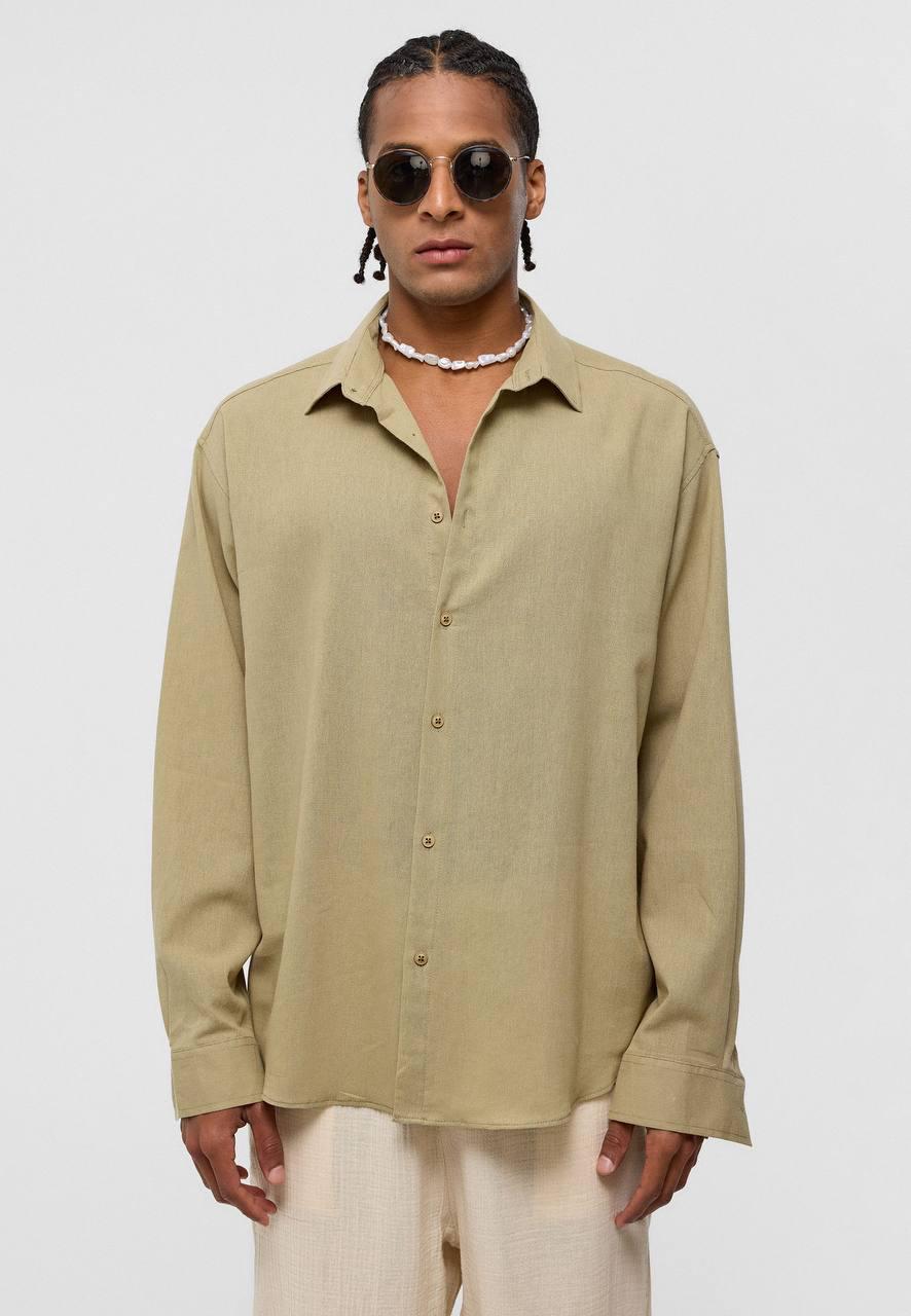 Erkek Haki Oversize Gömlek EOL-20525