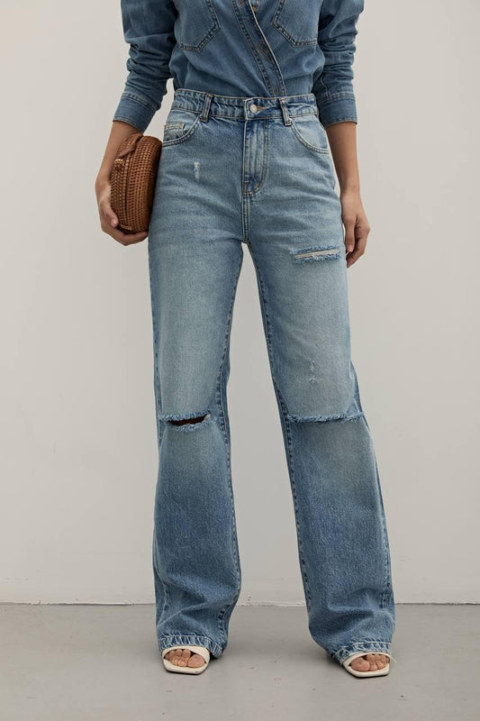 Knee Ripped Detail Jeans