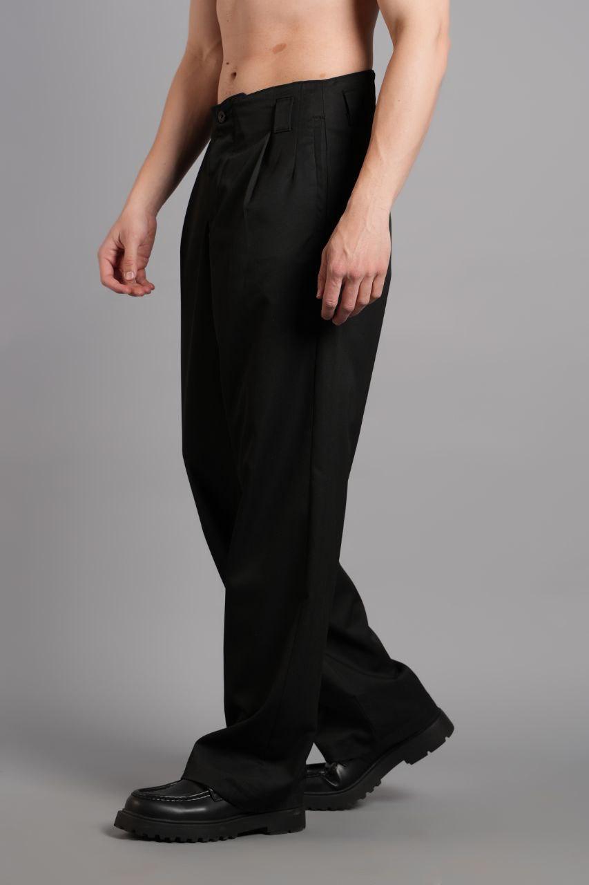 Stylish Loose Cut Pleated Fabric Trousers YP-080425