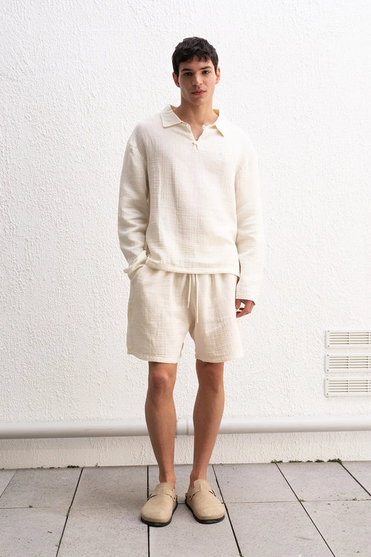BEIGE SHORTS WITH WAIST DRESS