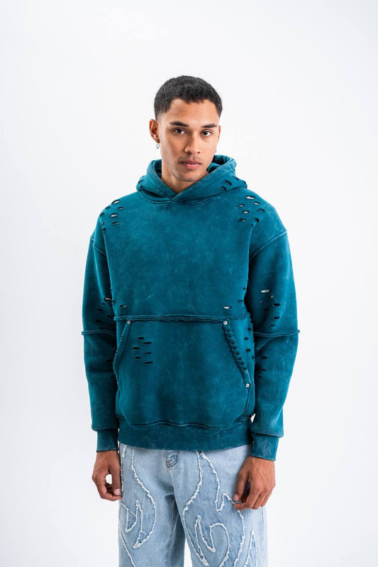 Ripped Hooded Sweatshirt PLZ-PKM-122