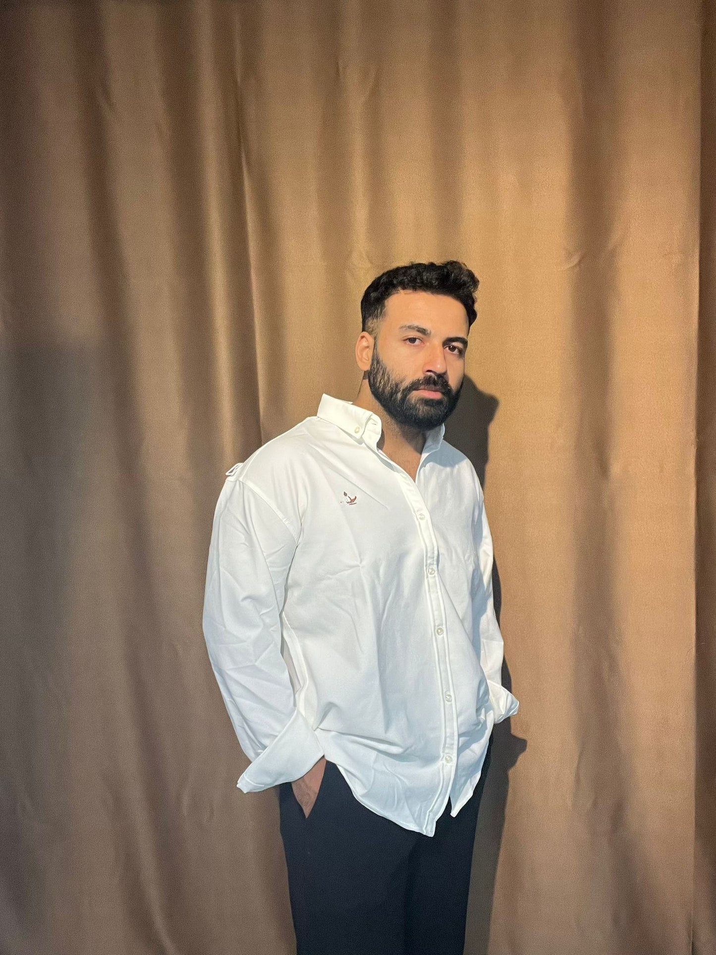 Logolu Erkek Lacivert Gömlek