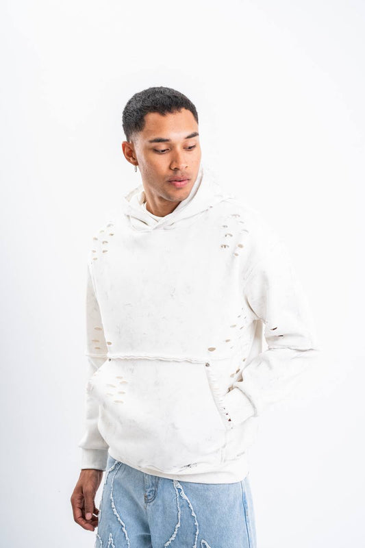 Ripped Hooded Sweatshirt PLZ-PKM-122