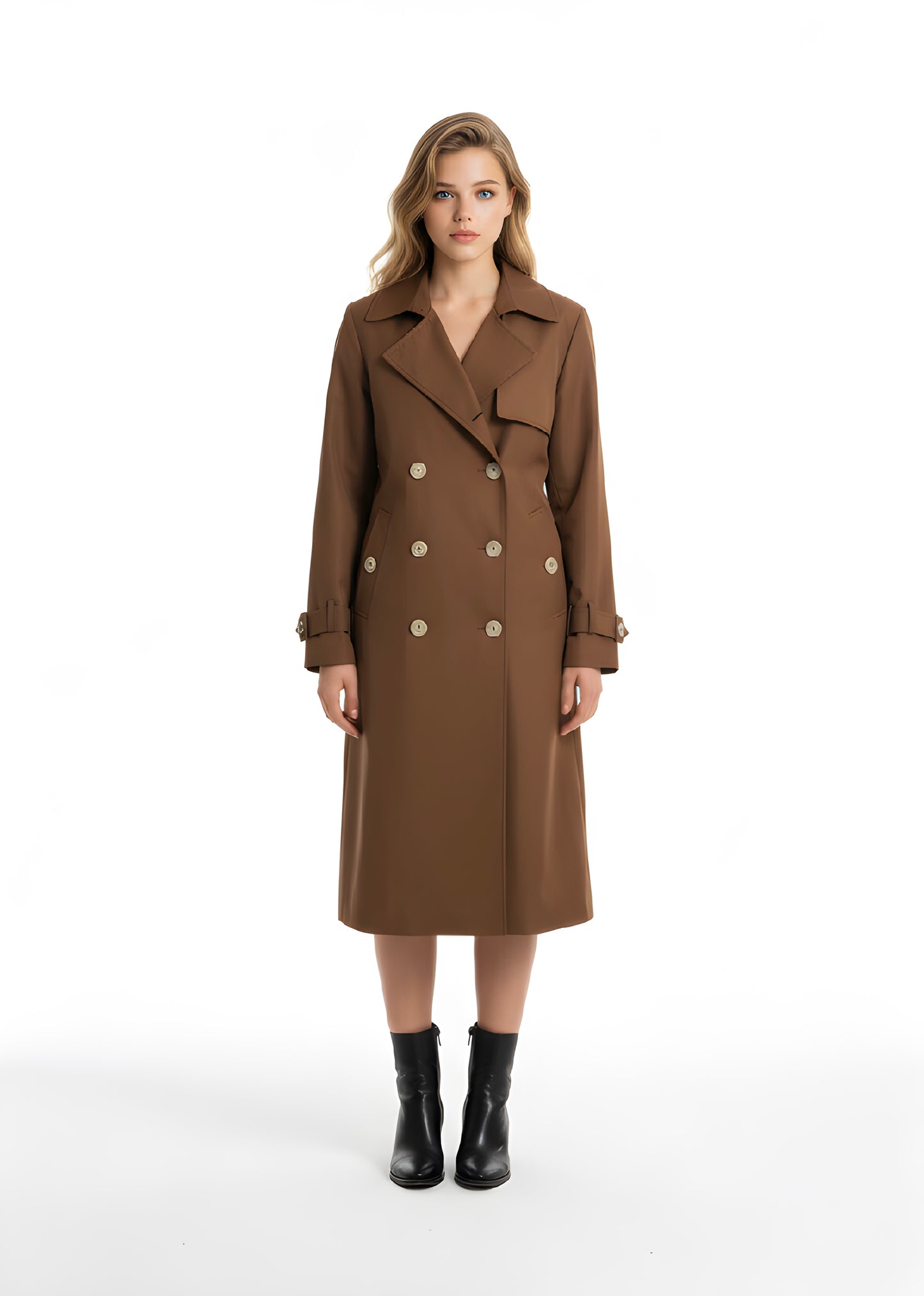 Kahverengi Uzun Boy Trençkot