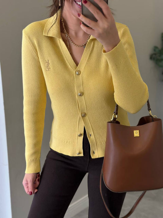 Gold Düğmeli Triko Hırka YC-161125