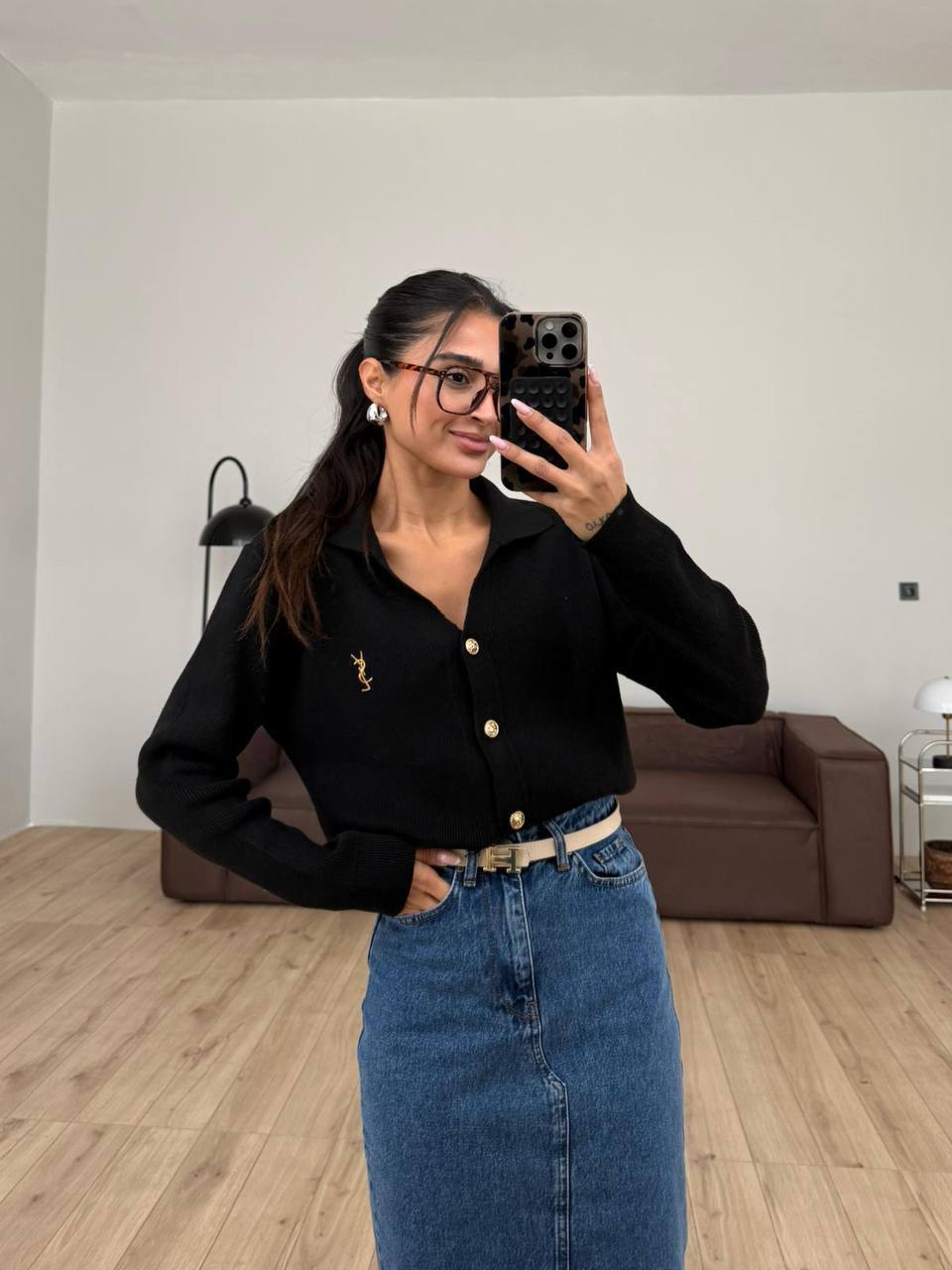 Gold Düğmeli Triko Hırka YC-161125