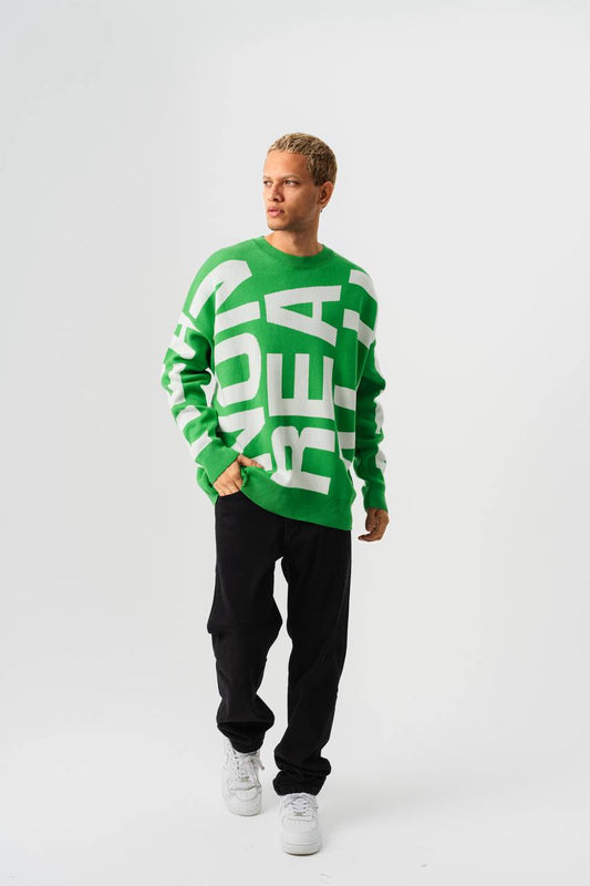 Oversize Baskılı Erkek Kazak JJ-181125