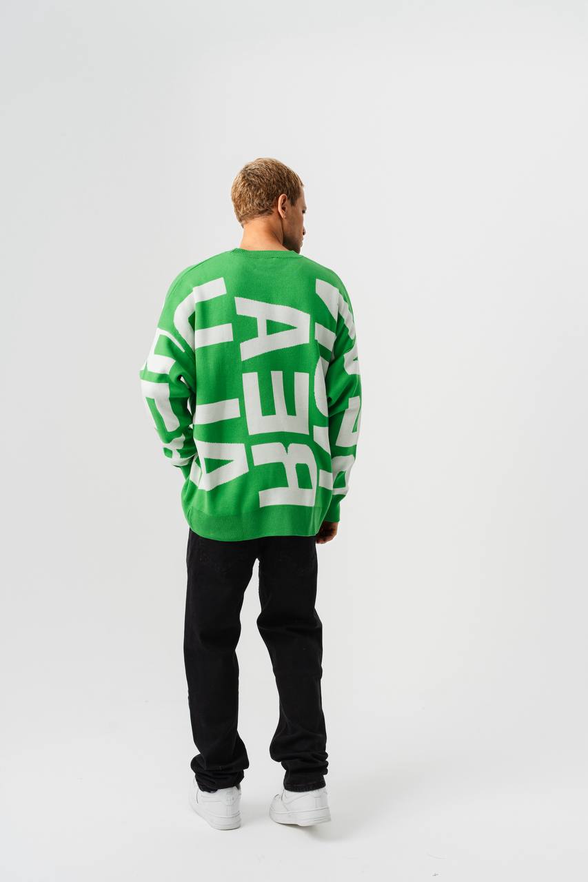 Oversize Baskılı Erkek Kazak JJ-181125