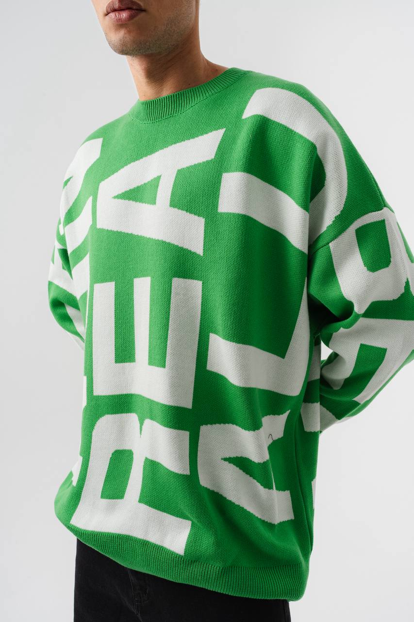 Oversize Baskılı Erkek Kazak JJ-181125