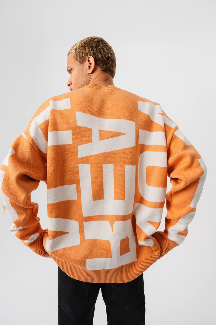 Oversize Baskılı Erkek Kazak JJ-181125