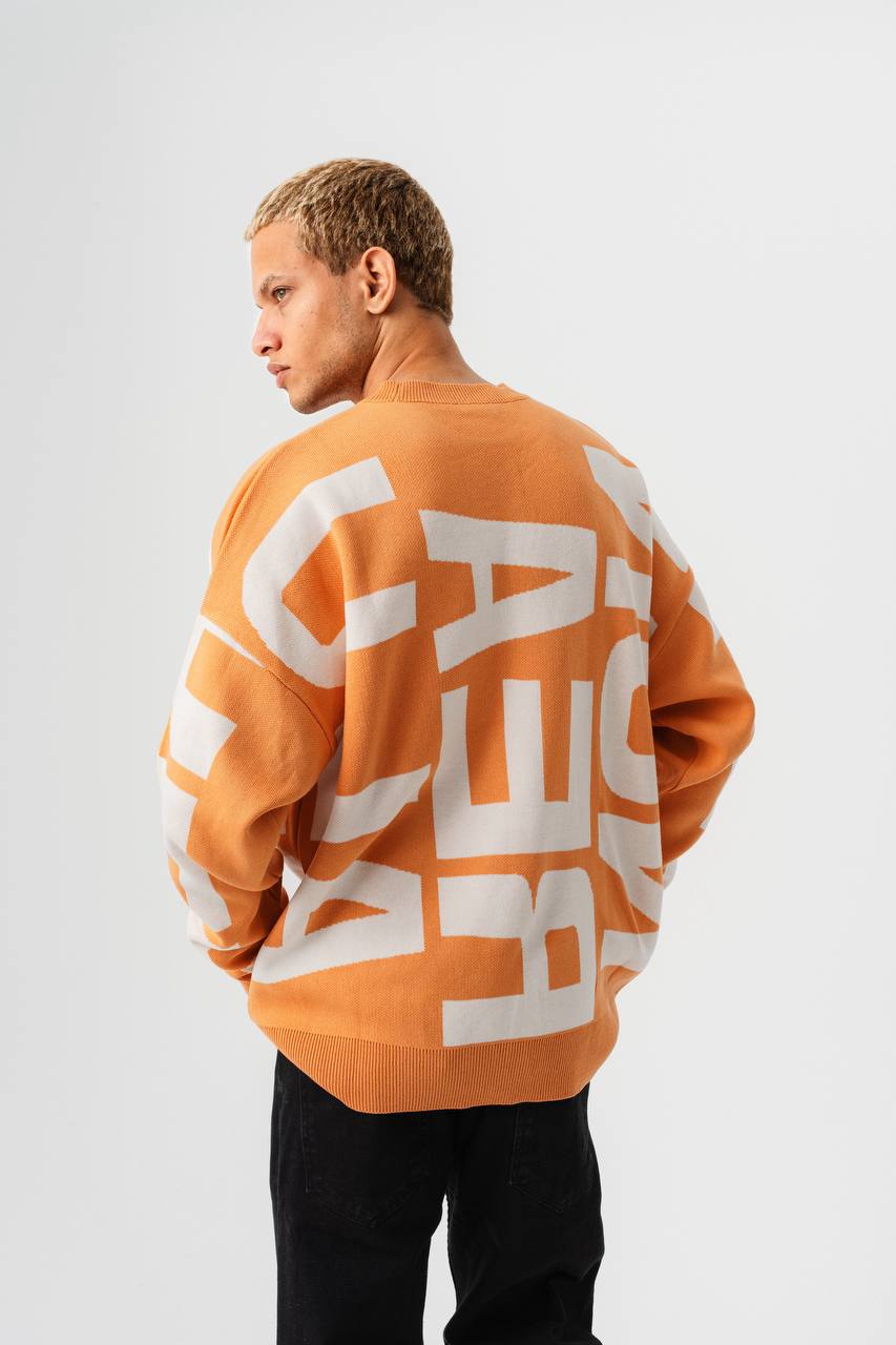 Oversize Baskılı Erkek Kazak JJ-181125