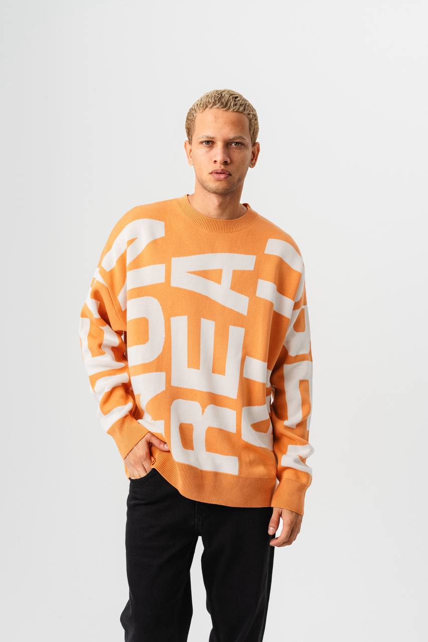 Oversize Baskılı Erkek Kazak JJ-181125