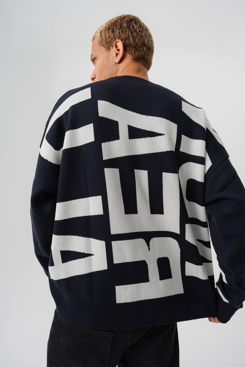 Oversize Baskılı Erkek Kazak JJ-181125