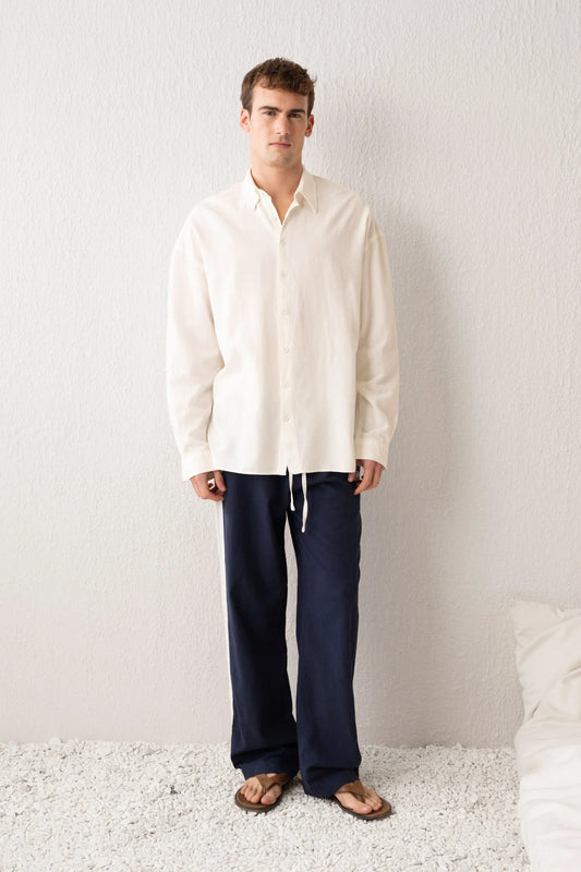 100% Cotton Flowy Linen Shirt