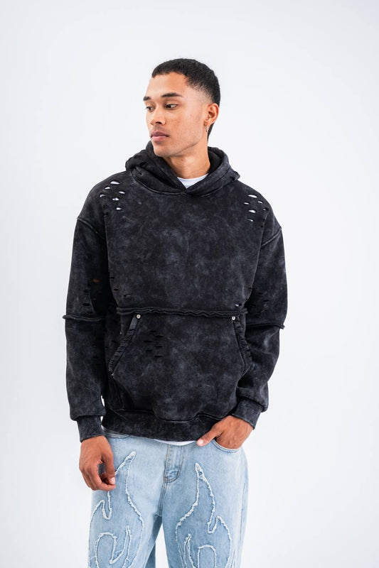 Ripped Hooded Sweatshirt PLZ-PKM-122