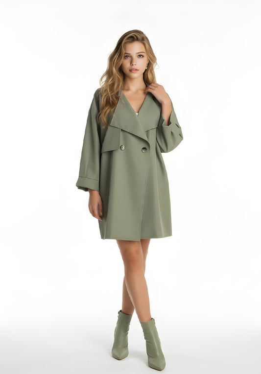 Su Yeşili Orta Boy Trençkot