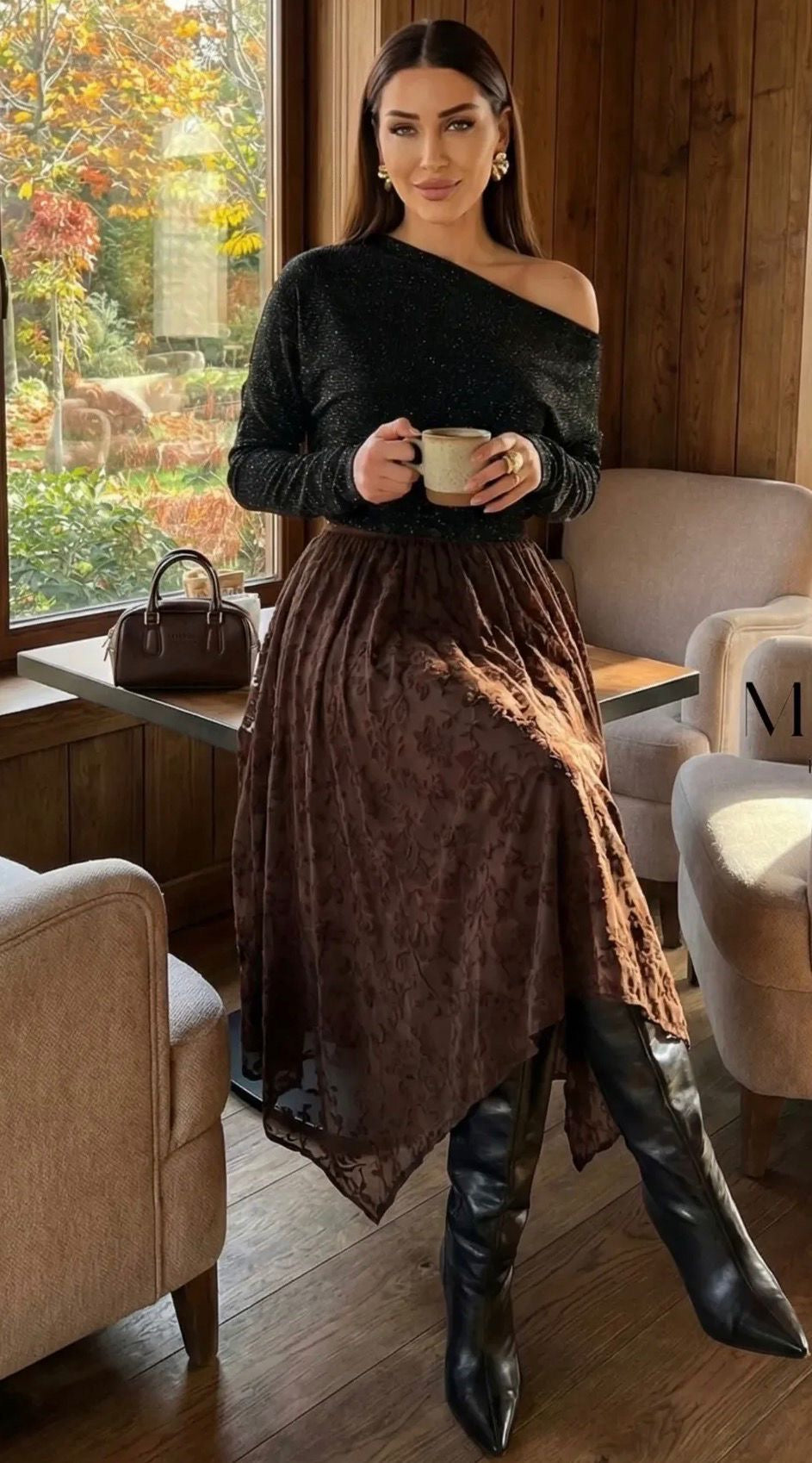 Pileli Astarlı Tül Etek