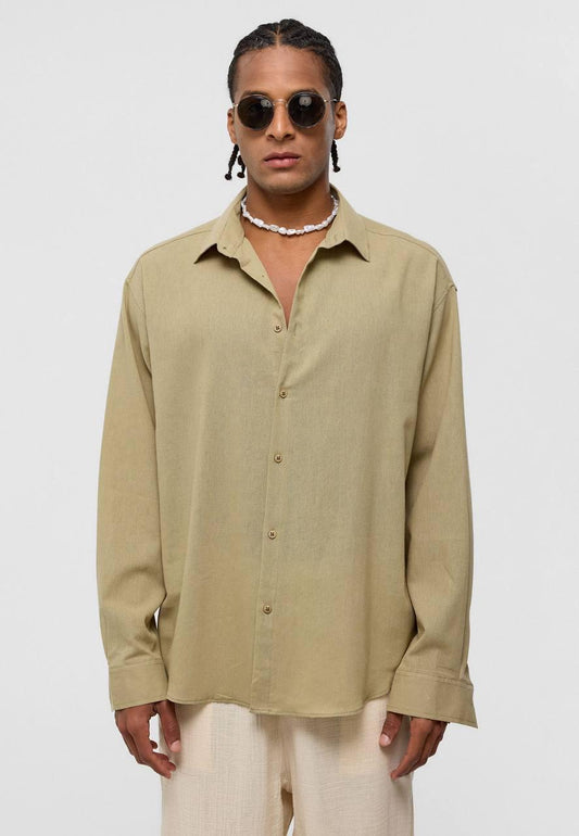 Erkek Haki Oversize Gömlek EOL-20525