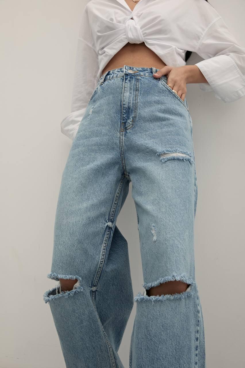 Locker geschnittene Jeans „Laser Stomach“ in Blau