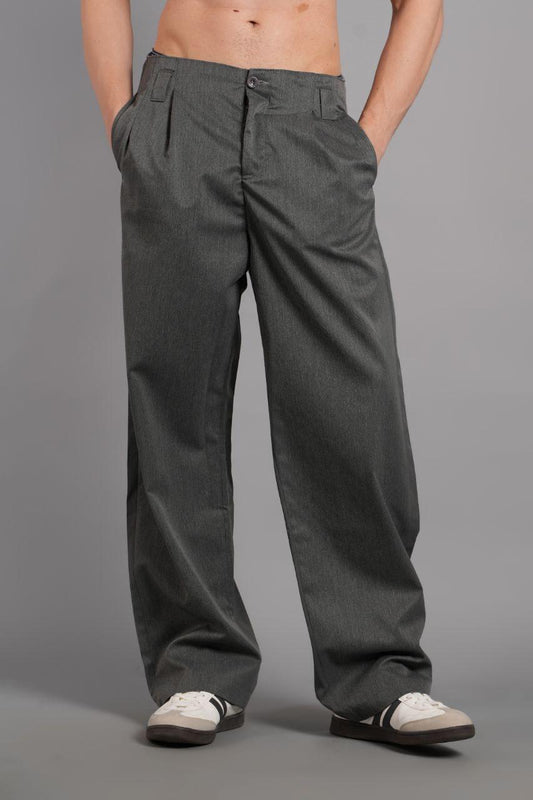 Stylish Loose Cut Pleated Fabric Trousers YP-080425