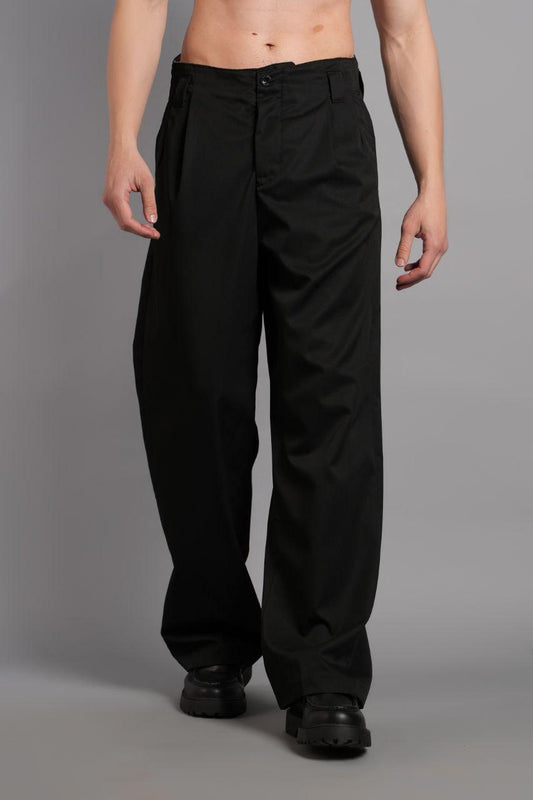 Stylish Loose Cut Pleated Fabric Trousers YP-080425